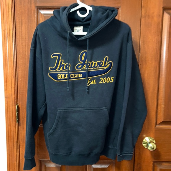 Oarsman Tops - The Jewel golf club embroidered Black Sweatshirt